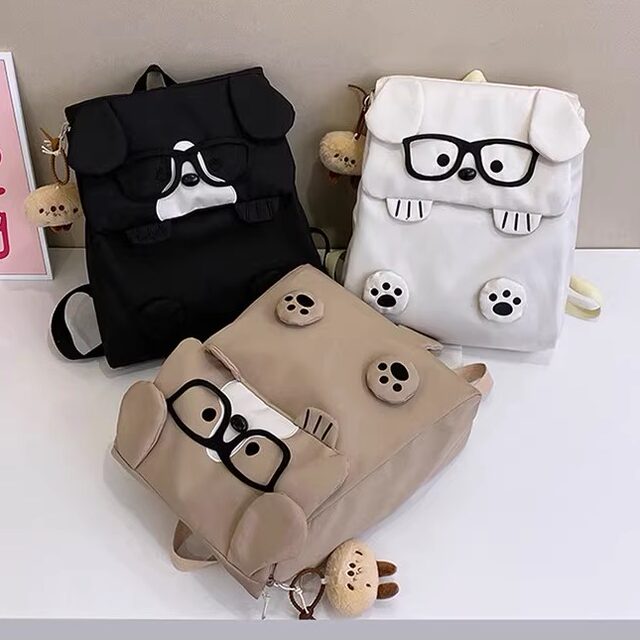 Cute ugly puppy schoolbag Japanese ins female junior high school student niche backpack female college student high school student backpack