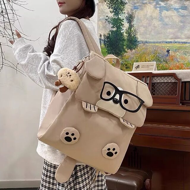 Cute ugly puppy schoolbag Japanese ins female junior high school student niche backpack female college student high school student backpack