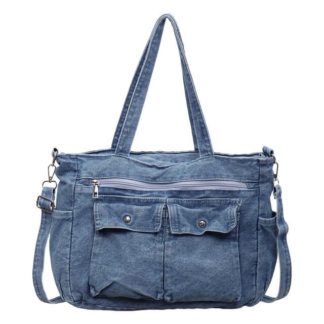 Kehao Korean washed denim large capacity crossbody bag