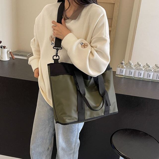 Large capacity shoulder bag women's bag trendy casual handbag college student commuting tote bag laptop bag