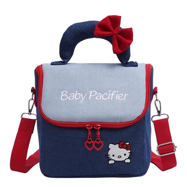 Retro denim cosmetic bag large capacity travel carrying bag
