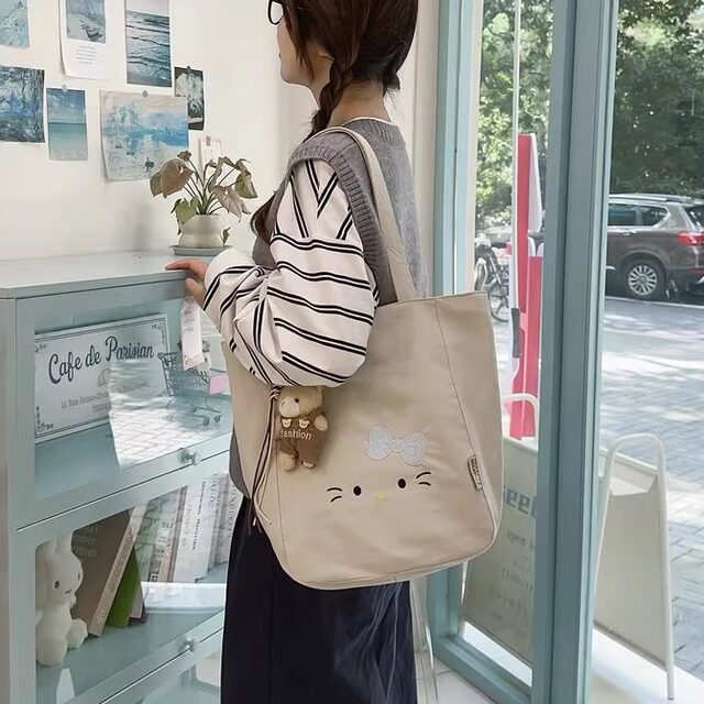 Korean style cute canvas bag for women new casual and versatile