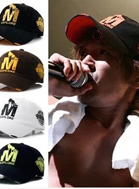 韩版时尚棒球帽男士磨边做旧m狼