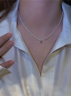 锁骨波光粼粼绿女生潮项链颈链满天星链轻奢小众钻批发气质高级感