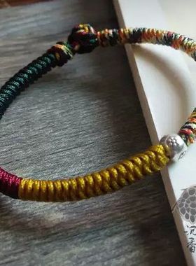 金刚结红绳泰银原创情侣红绳手链