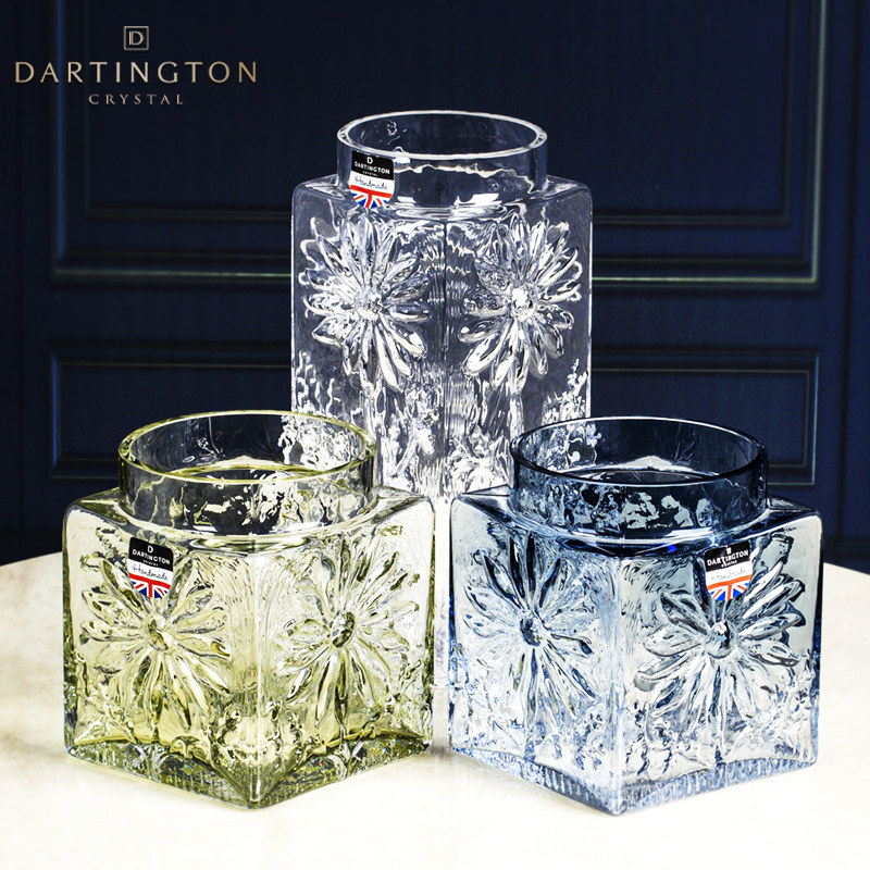 英国进口dartington欧式透明水晶玻璃花瓶客厅水养插花瓶轻奢摆件,淘宝优惠券,粉丝福利购,淘宝优惠卷