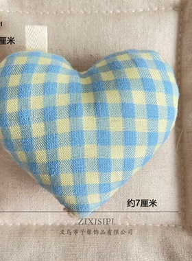 ins充棉大格子桃心挂圈饰品配饰新款时尚潮帽包包格子/M1090