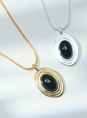 天然玛瑙石吊坠饰品女ins风项链