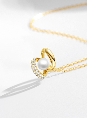 时来运转S925银珍珠锁骨链女