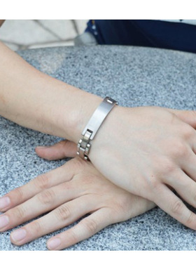 韩版霸气风刻字生日礼物手环