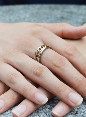 锁链欧美风食指刻字手饰品