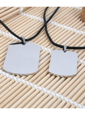 泰腾尼钛钢军牌项坠男女士个性吊坠项链欧美情侣身份牌刻图刻字