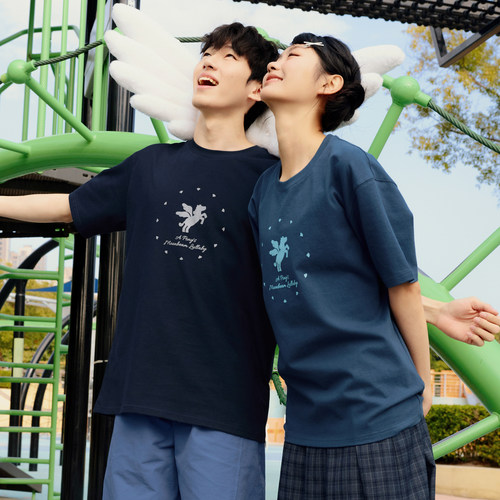 warmtrees噗噜小马系列飞马短袖t恤男女同款2026夏季新款宽松上衣 - 图0
