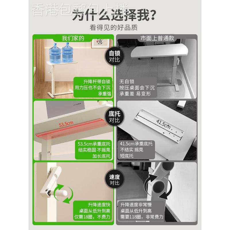 香港包可移动升降床边桌家用沙发边几笔记本电脑桌折叠小桌子 - 图0
