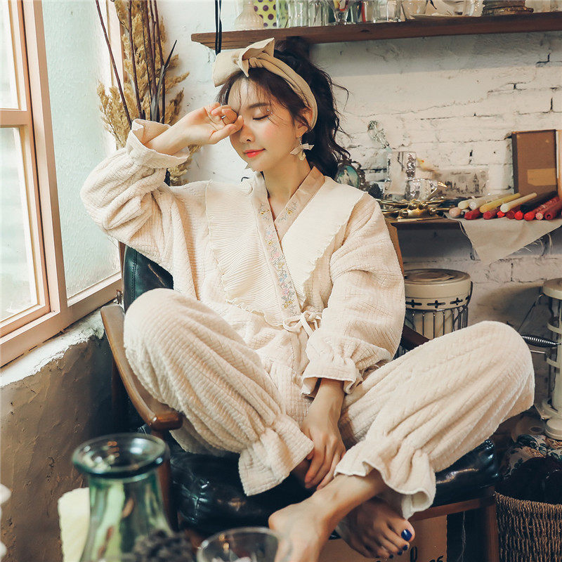 林梦世家月子服春秋冬珊瑚绒睡衣 lmsj服饰家居服套装