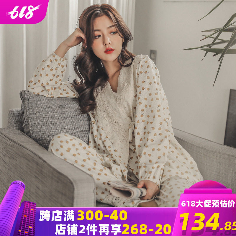 月子服哺乳春秋纯棉夏和服睡衣 lmsj服饰家居服套装