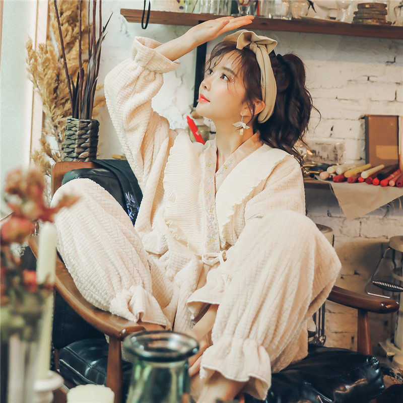 林梦世家月子服春秋冬珊瑚绒睡衣 lmsj服饰家居服套装