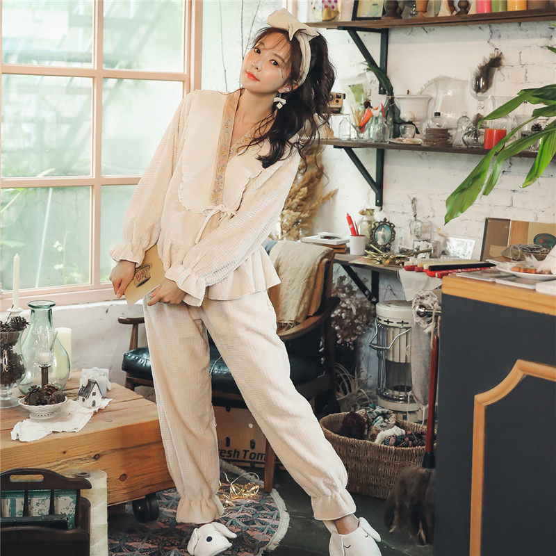 林梦世家月子服春秋冬珊瑚绒睡衣 lmsj服饰家居服套装