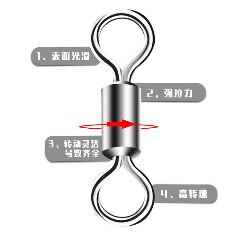 美式八字环8字环连接器连接环转环钓鱼用品线组配件高速旋转转环 - 图0