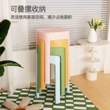 Пластиковый табурет домохозяйства толстый круглый стул Простая скамья может сложенные и сложенные киоски, столовые стулья высокие стулья высокие стулья