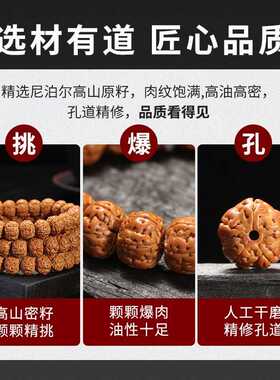 树王双龙纹爆肉小金刚手串男士手链文玩佛珠核桃盘玩菩提念珠