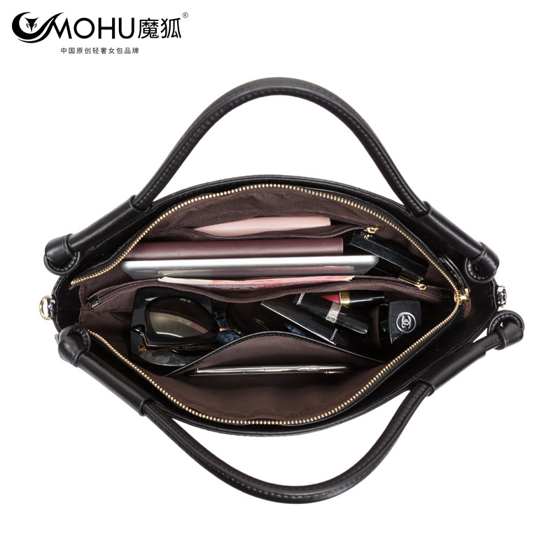 真皮鳄鱼纹新款贝壳包单肩斜饺子包 魔狐女士包袋