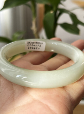 天然和田玉手镯56.8新疆且末蓝玉原物实拍正品A货正品和田玉镯子