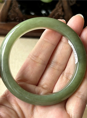 天然和田玉手镯54口黄口料原物实拍玉石手镯A货正品和田玉手镯子