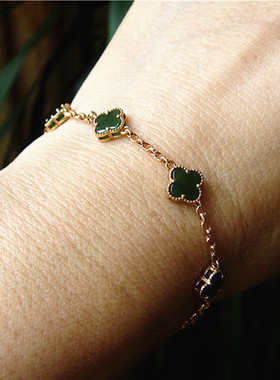 正品天然和田玉碧玉手链18金手链