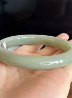 天然和田玉手镯60.2新疆且末蓝水原物实拍正品A货正品和田玉镯子