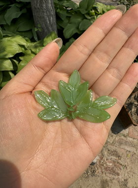 老料器花盆景芍药复刻古风头饰diy手工发簪琉璃料器饰品配件
