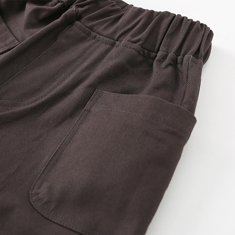 malwee春秋男童女童梭织长裤纯棉休闲裤中腰外穿宽松口袋童装裤子