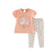 2025 Spring and Summer New Girl Short Sleeve Set Cartoon Rabbit Pure Cotton Fashionable and Fashionable Children's Top Trousers Two-piece Set