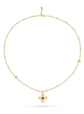 TWINSLULU十字架红色十字花项链