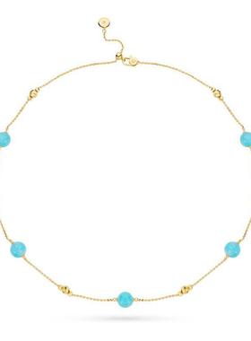 TWINSLULU蓝色珠珠项链