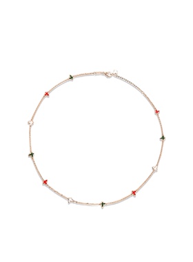 TWINSLULU多彩蝴蝶蛇年红色项链