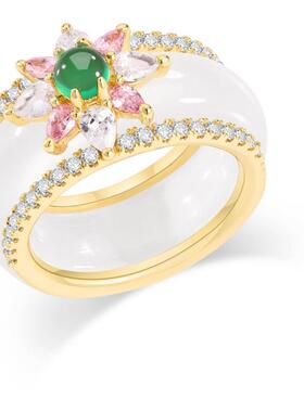 TWINSLULU两戴式白色雪花戒指