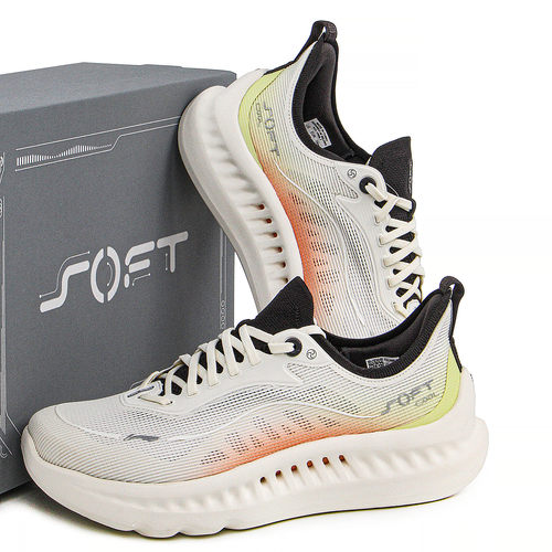 李宁SOFT COOL 2男子休闲跑鞋2025新款舒适软弹透气运动鞋AGLV009 - 图1