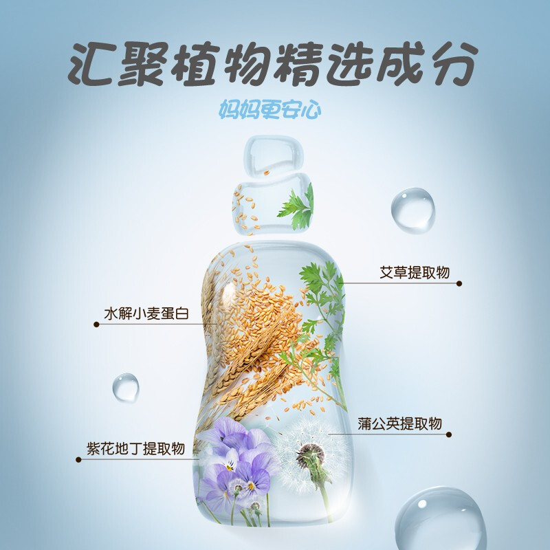 贝亲新生婴儿衣服清洗剂浓缩型600ml+500ml*2 袋装儿童衣物洗衣液