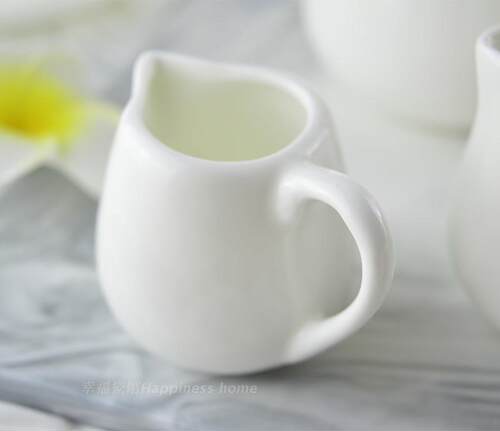 奶杯奶盅陶瓷牛奶壶带把炼奶勺浓缩咖啡奶盅牛排酱汁杯包邮促销 - 图1