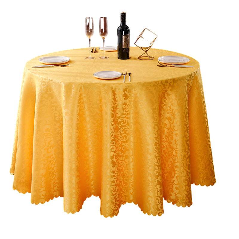 酒店桌布防水防油防烫免洗台布布艺饭店家用方形圆形大圆桌餐桌布
