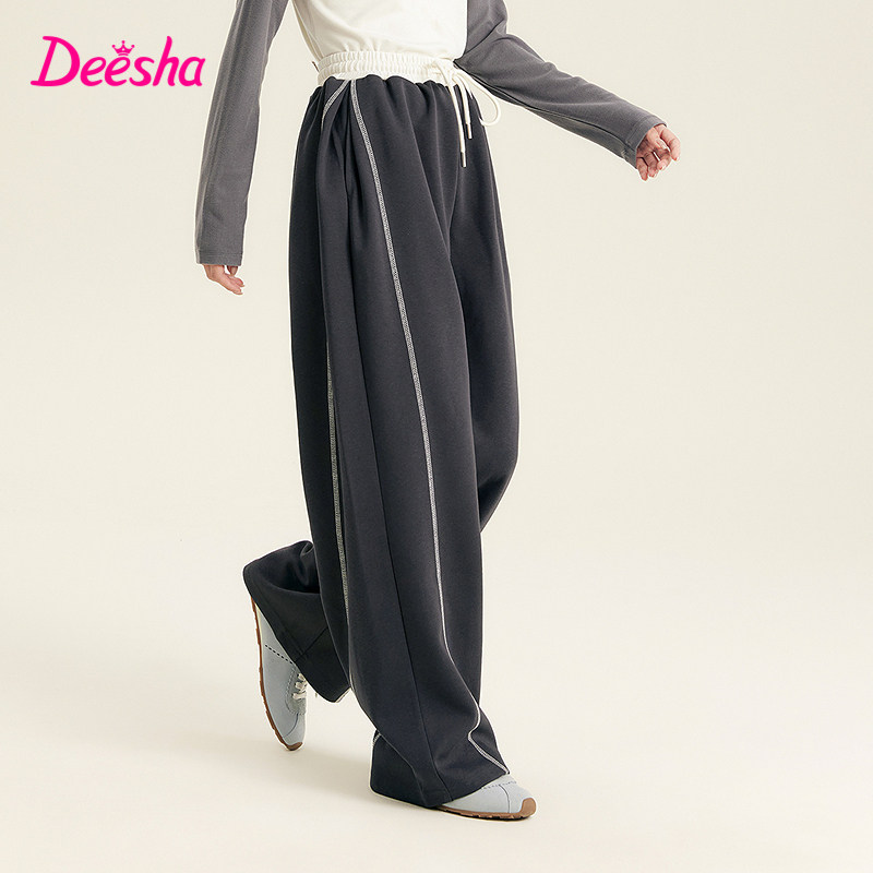 笛莎童装女童裤子春季新款儿童中大童青少年运动裤阔腿裤洋气长裤,淘宝优惠券,粉丝福利购,淘宝优惠卷