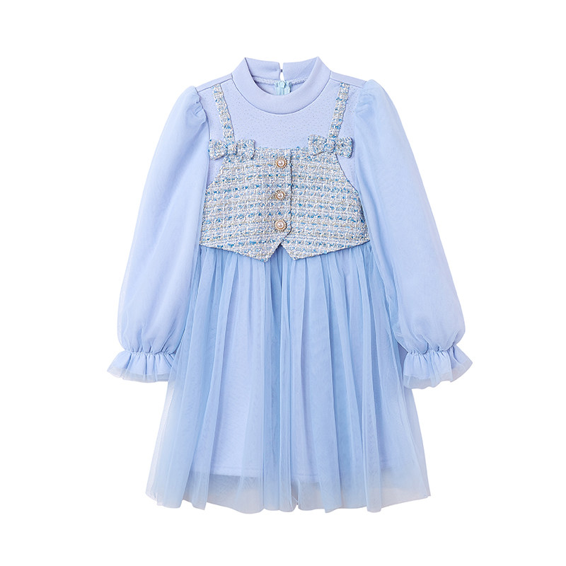 笛莎童装女童加绒连衣裙礼服冬季新款中大童优雅假两件小香风裙子,淘宝优惠券,粉丝福利购,淘宝优惠卷