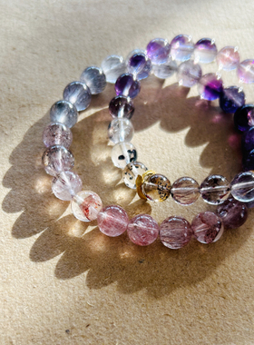 暗夜烟火｜天然骨干超七紫水晶手链 朴蝉