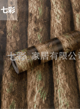 木纹防霉复古怀旧翻新自粘墙纸