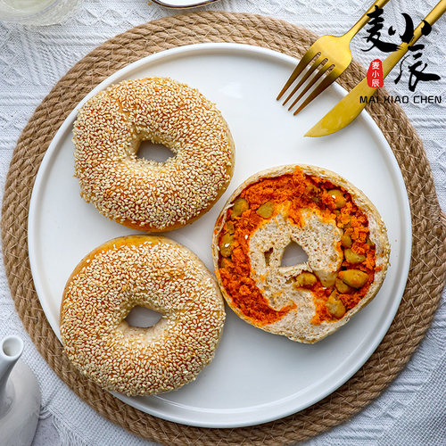 麦小辰 番茄牛肉松夹心贝果欧包面包0现做手作轻食代餐早饱腹全麦 - 图2