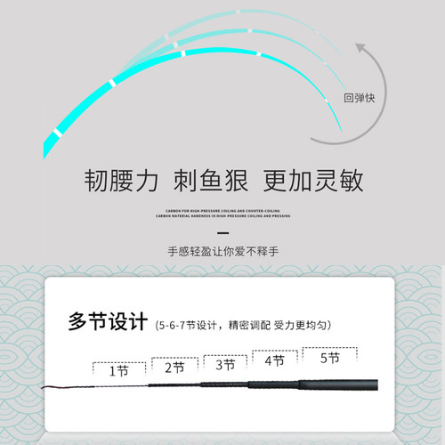 半日闲国潮溪流竿钓鱼竿手竿鱼竿超轻超硬野钓手杆碳纤维37调短节 - 图1