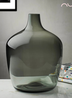 NUDE 进口北欧式玻璃花瓶大号客厅落地装饰现代简约轻奢插花花器