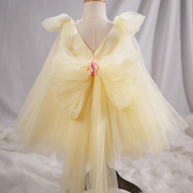 女宝宝生日礼服女童花仙子黄色蓬蓬纱公主裙高端洋气儿童演出服装,淘宝优惠券,粉丝福利购,淘宝优惠卷