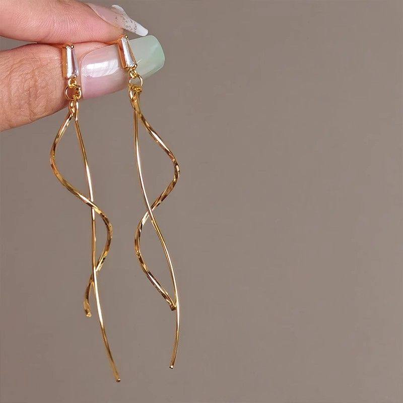 方圆脸无耳洞耳夹女小众独特流苏线条耳环简约轻奢精致耳饰品秋冬,淘宝优惠券,粉丝福利购,淘宝优惠卷